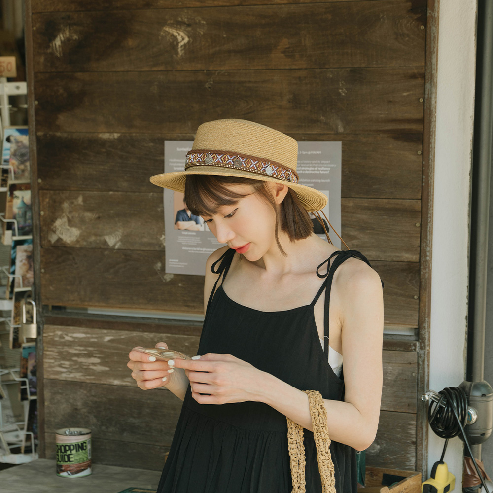 ボヘミアン麦わら帽子 2色展開