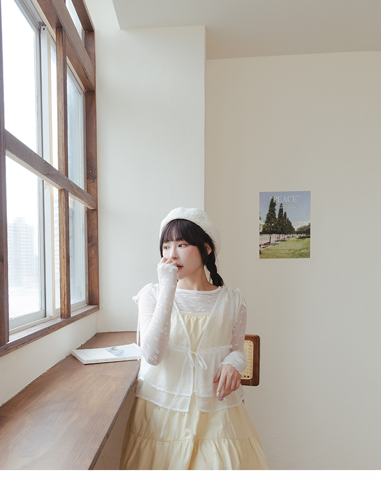 透かし編みベレー帽 3色展開