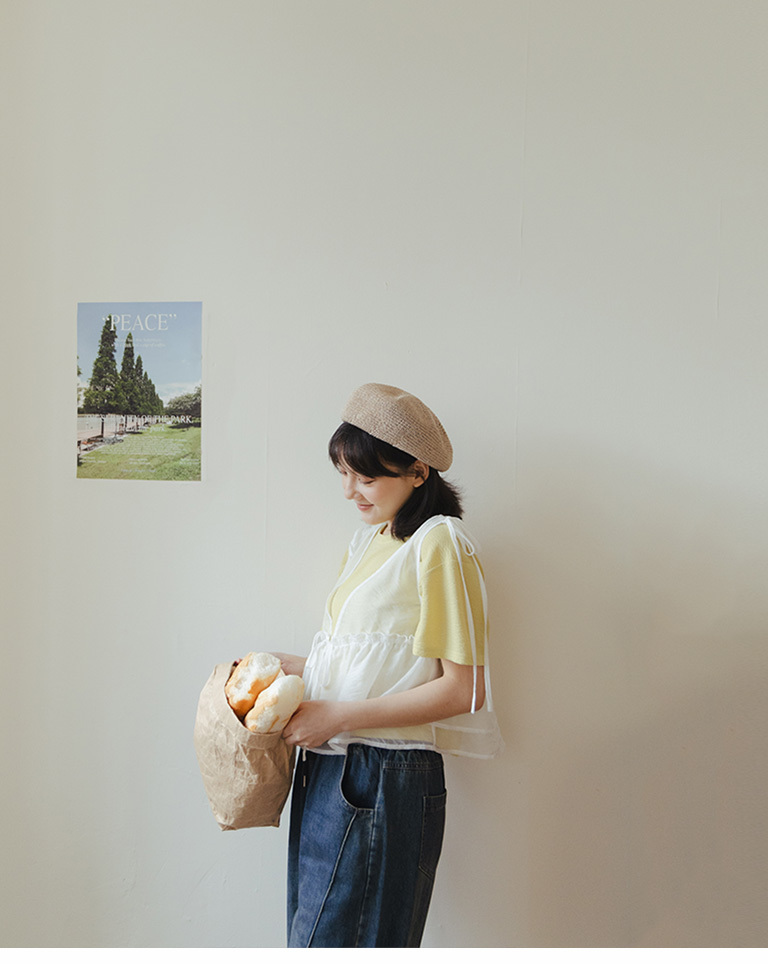 透かし編みベレー帽 3色展開