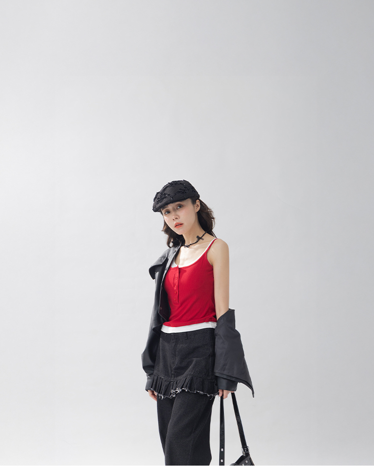 立体花柄キャップ ２色展開