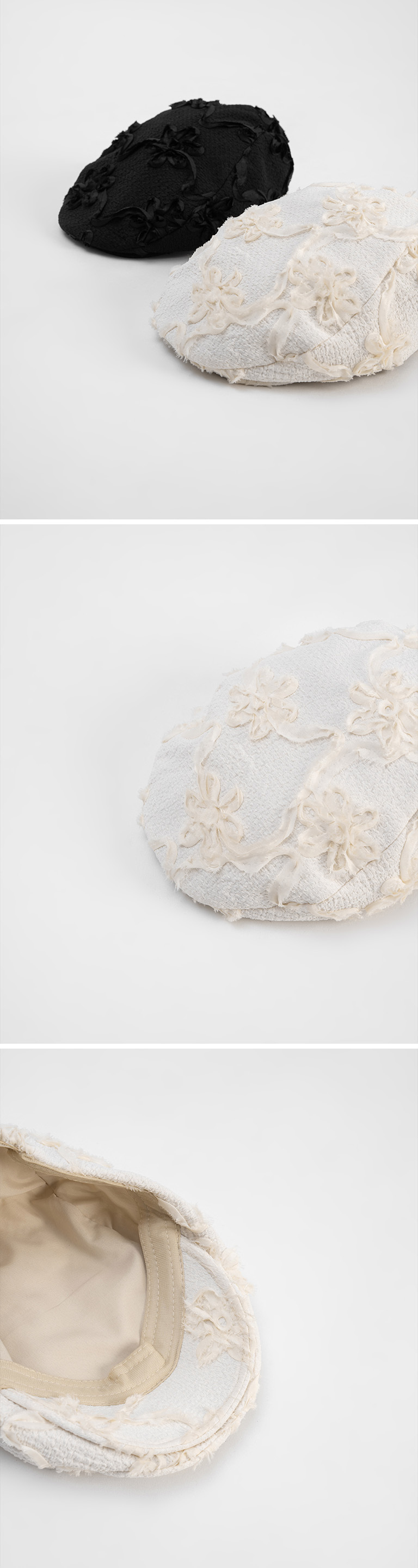 立体花柄キャップ ２色展開