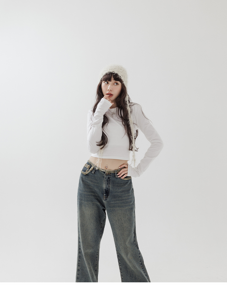 透かし編みニット帽 2色展開