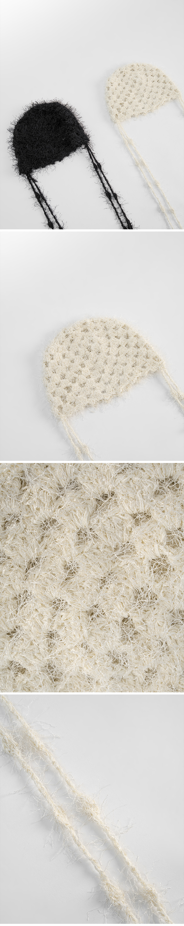 透かし編みニット帽 2色展開