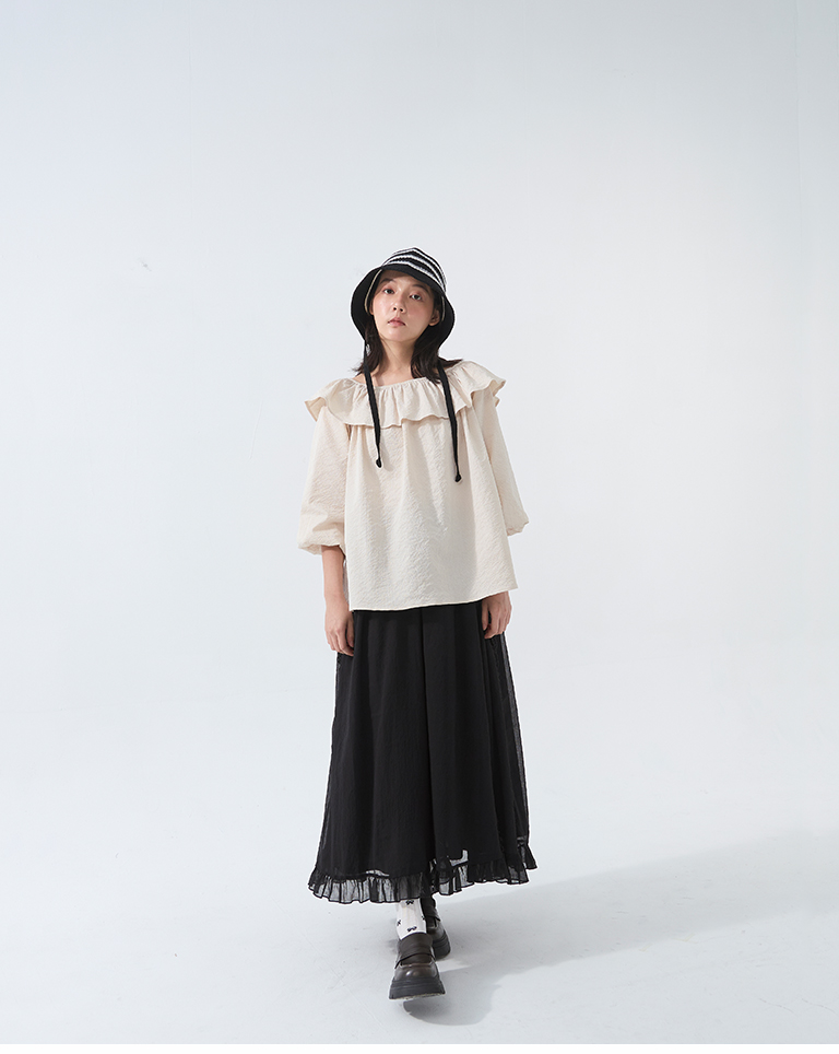 ストライプ編みニットハット