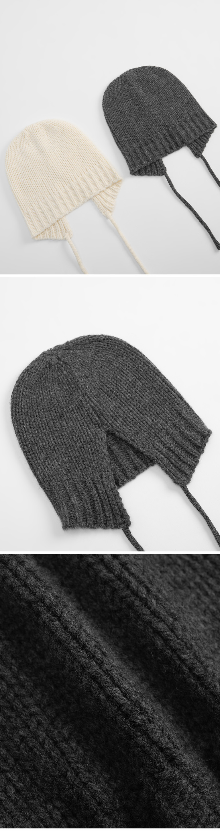 ウールリボンニットキャップ 2色展開