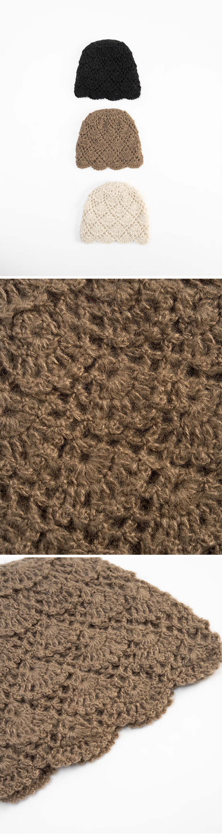 フラワーニットキャップ 3色展開