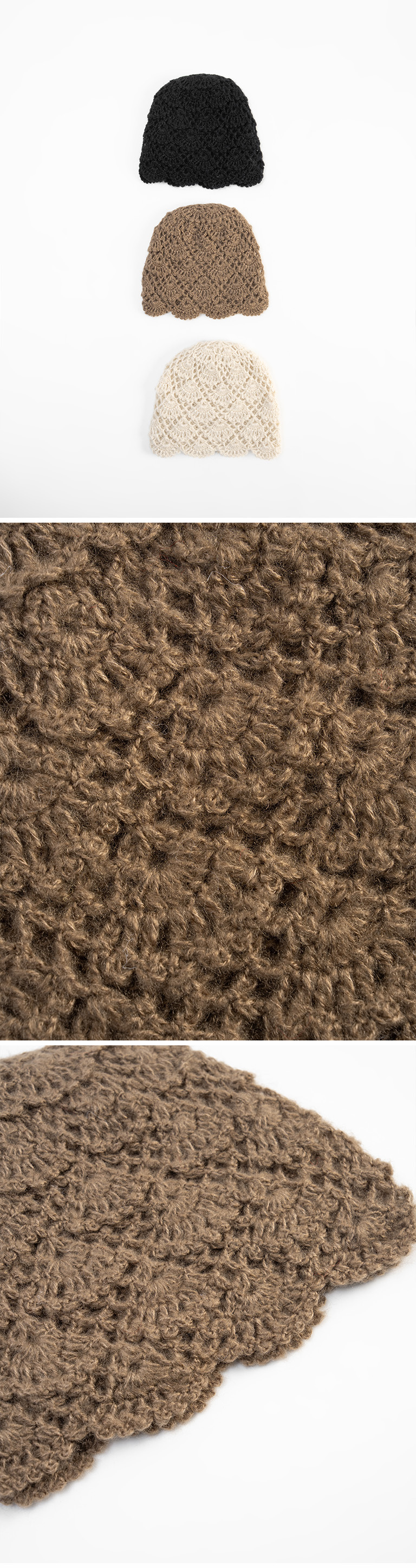 フラワーニットキャップ 3色展開