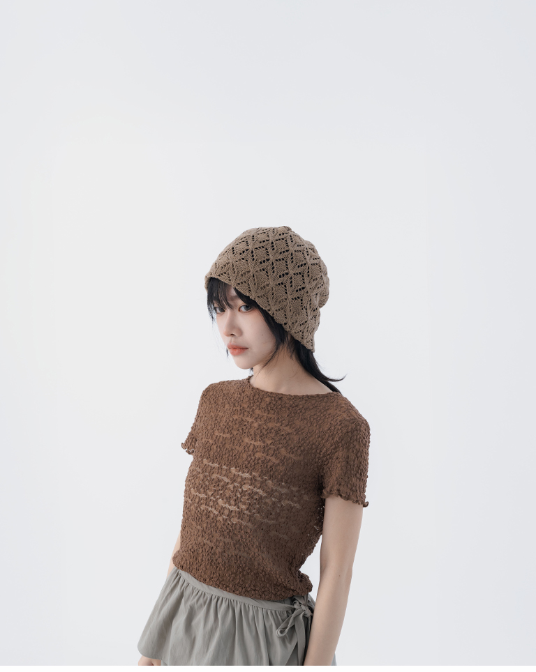 春12未到---クロシェ編みハット 3色展開