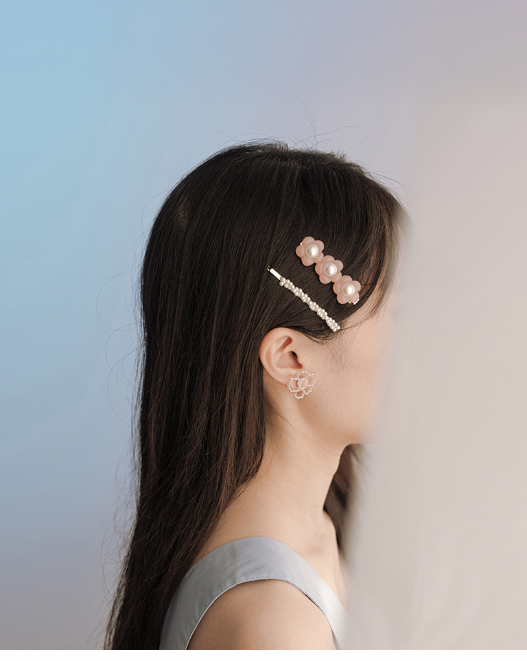 ビーズフラワーピアス 3色展開