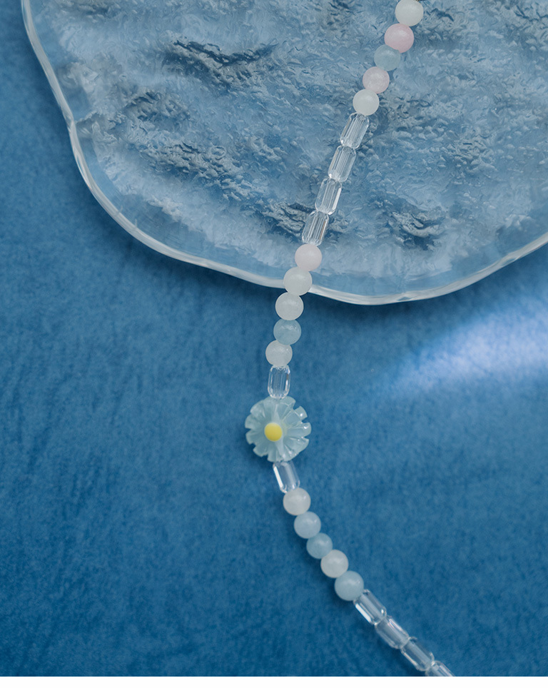 カラフルデイジーモチーフ ビーズネックレス 2色展開