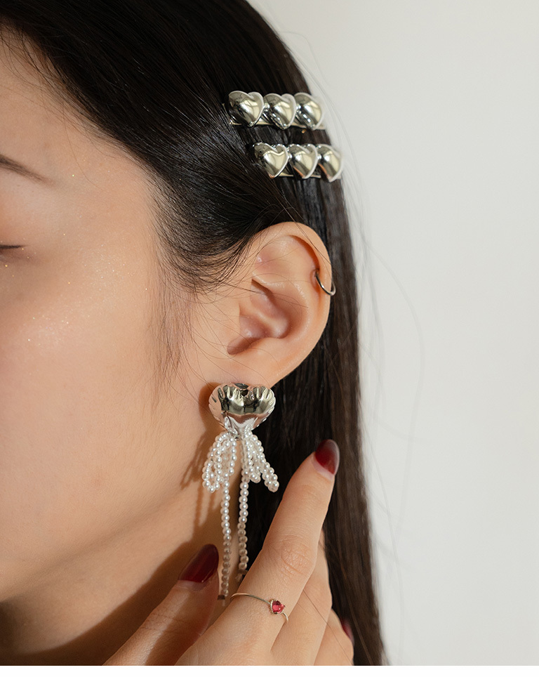 立體金屬光澤愛心髮夾