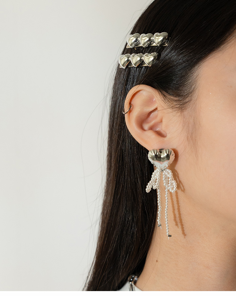 立體金屬光澤愛心髮夾