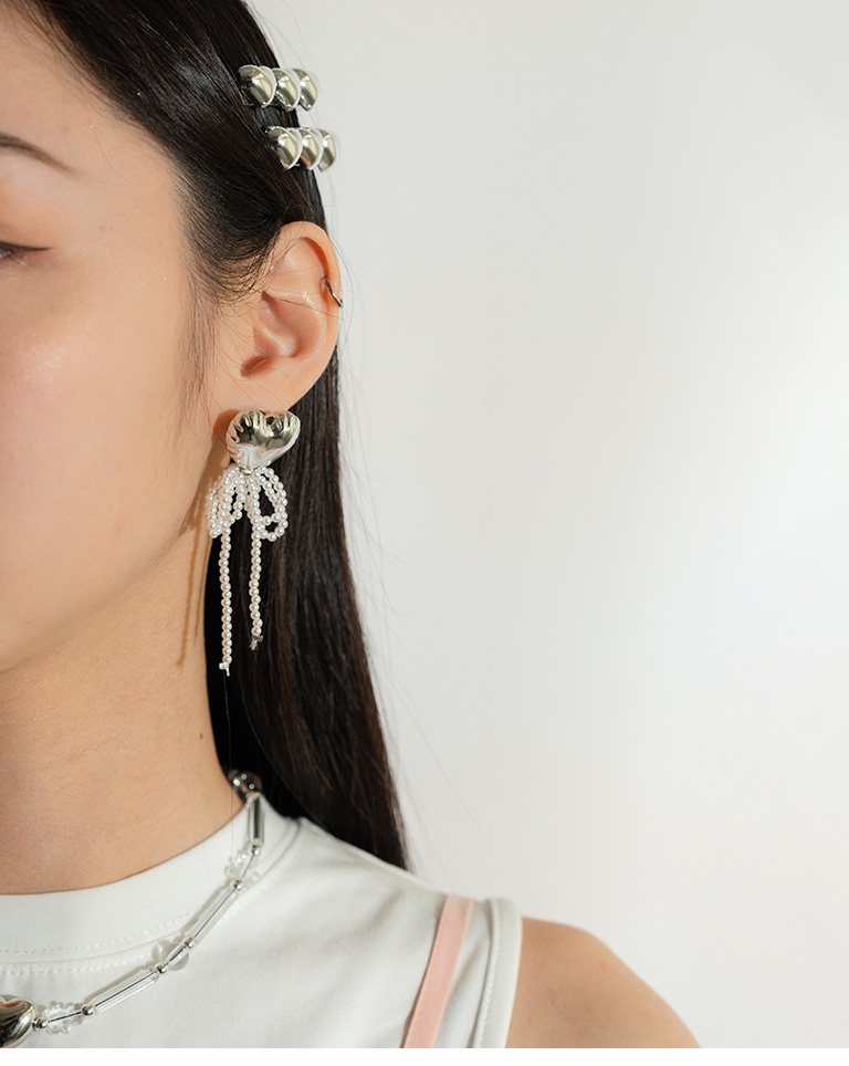 立體金屬光澤愛心髮夾