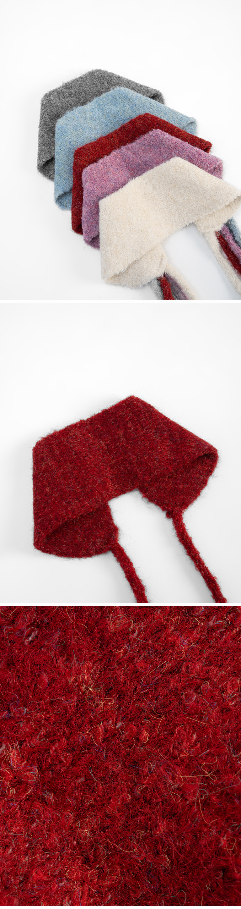 リボンデザインニットヘアバンド 5色展開