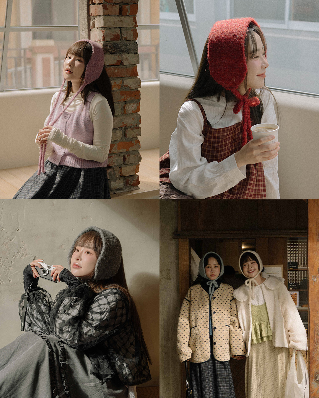 リボンデザインニットヘアバンド 5色展開