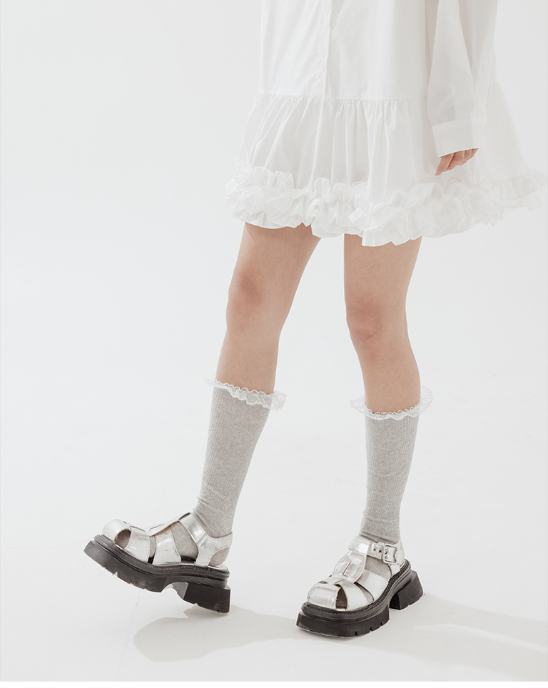 先不要上架)レースデロングソックス 3色展開