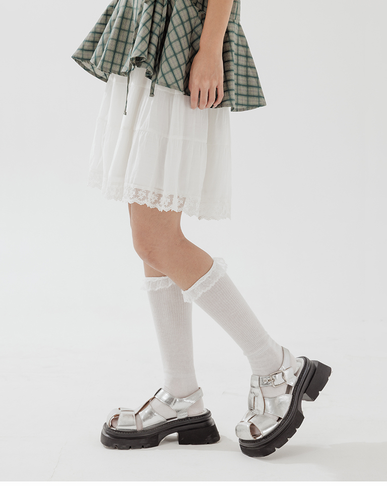 先不要上架)レースデロングソックス 3色展開