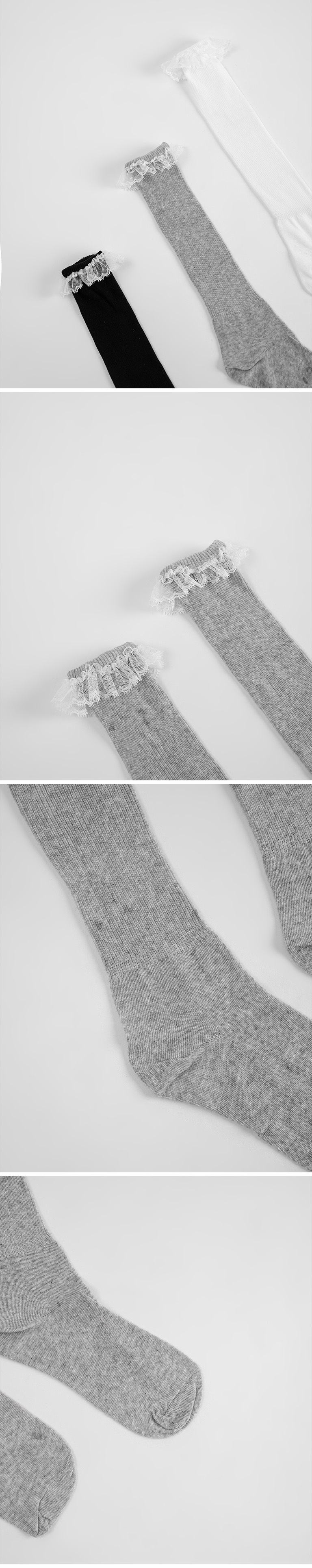 先不要上架)レースデロングソックス 3色展開