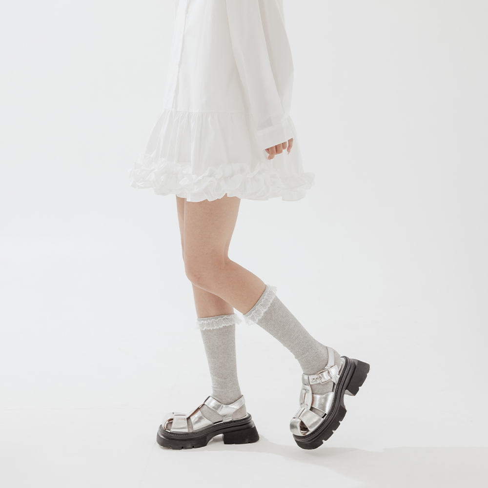 先不要上架)レースデロングソックス 3色展開