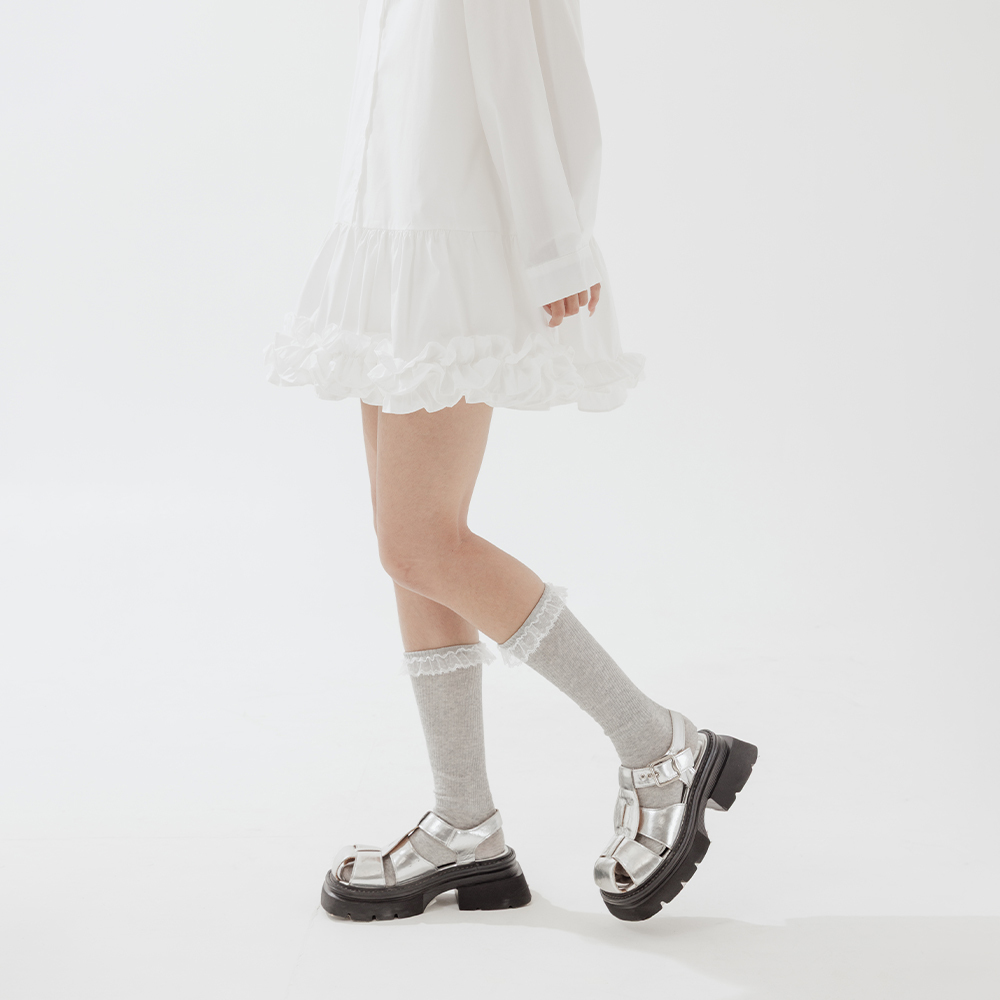 先不要上架)レースデロングソックス 3色展開