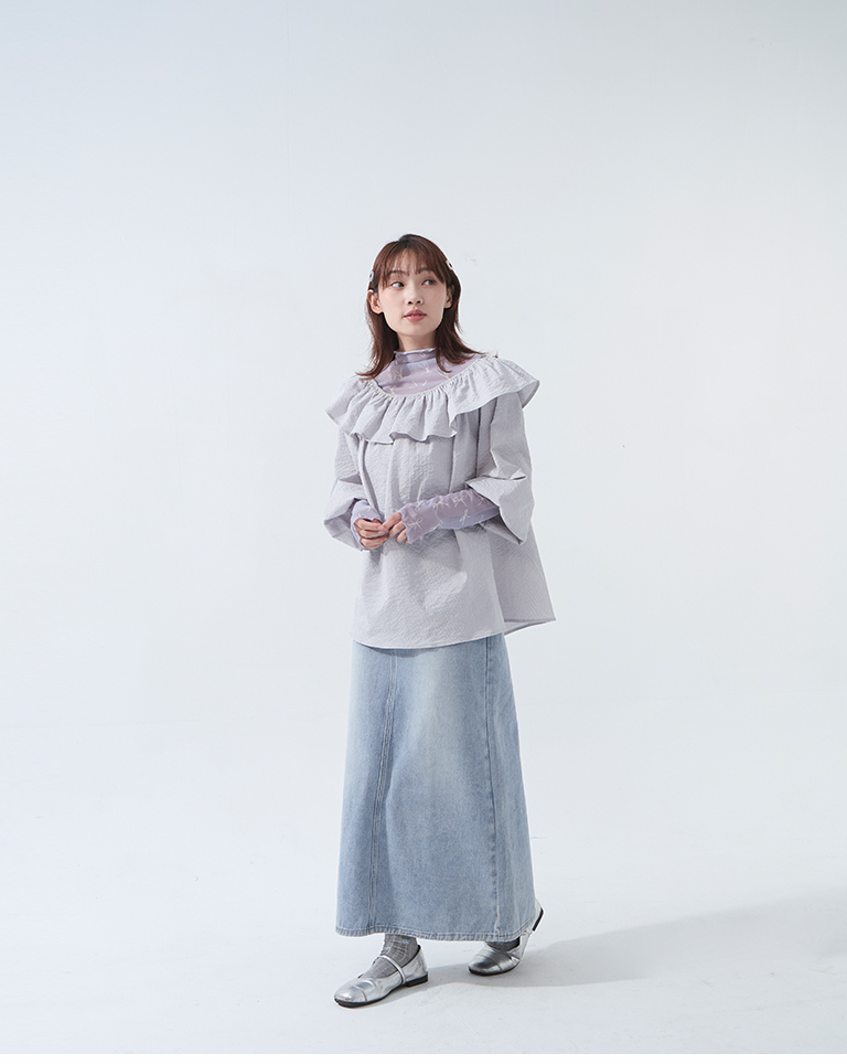 リボンレースミドルソックス　4色展開