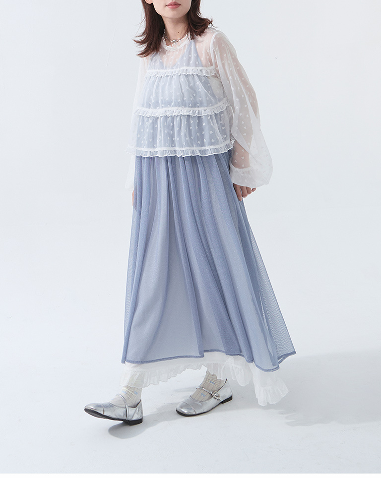 リボンレースミドルソックス　4色展開