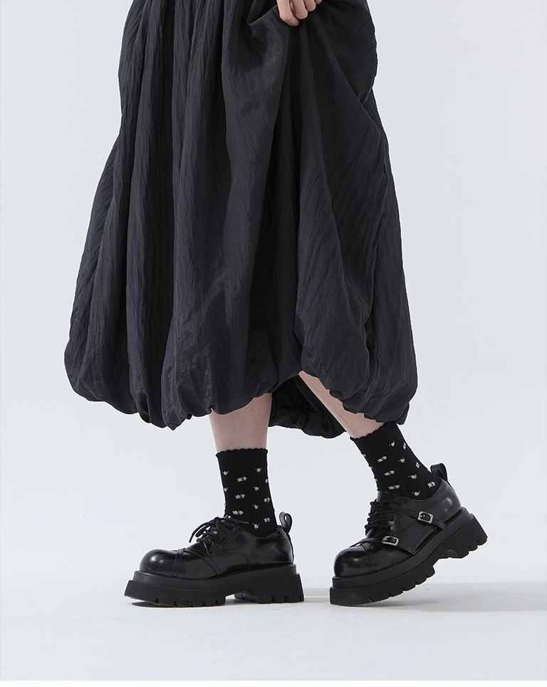 フラワージャカードミドルソックス3色展開