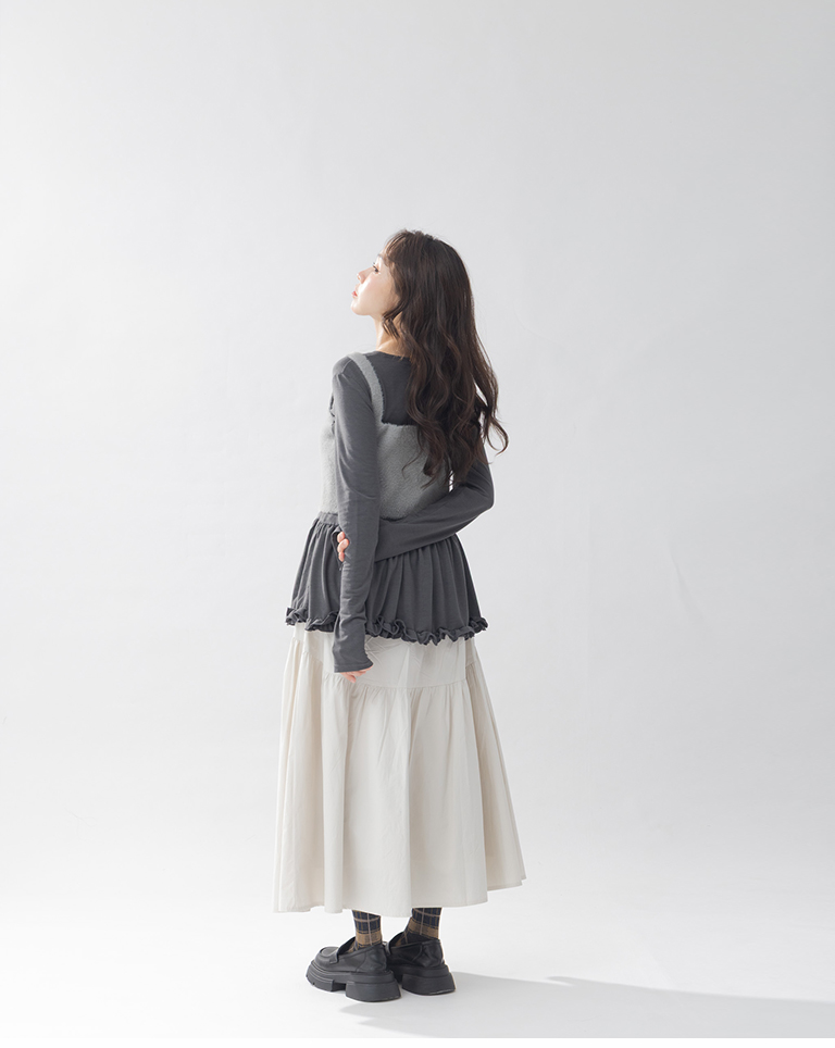 配色チェック柄ニーハイソックス 3色展開