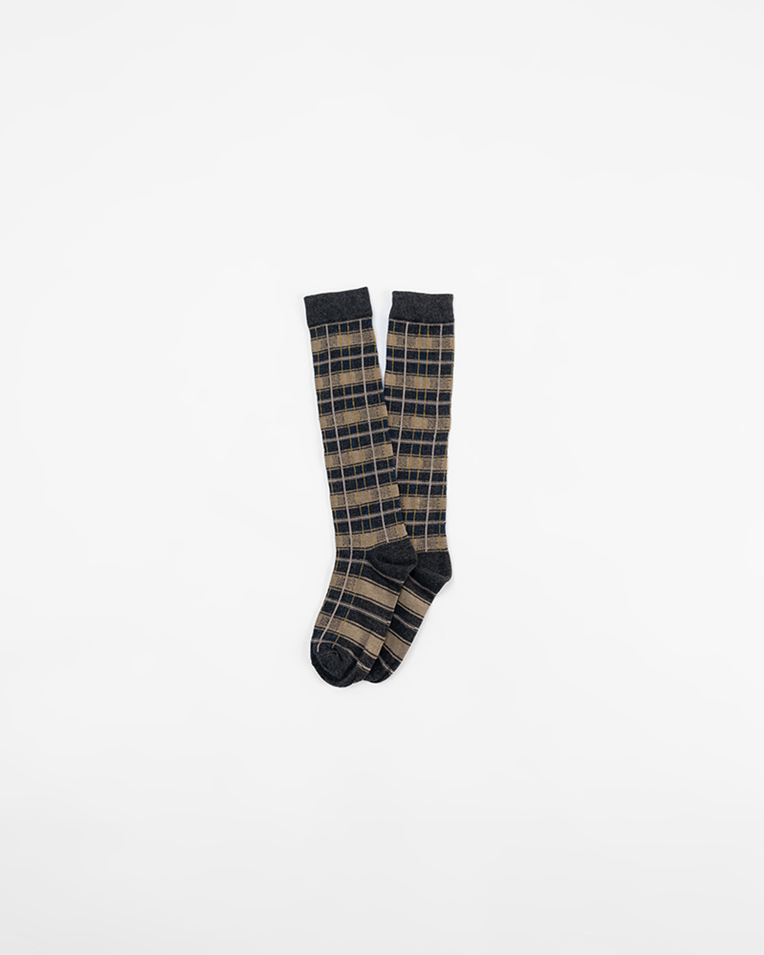 配色チェック柄ニーハイソックス 3色展開