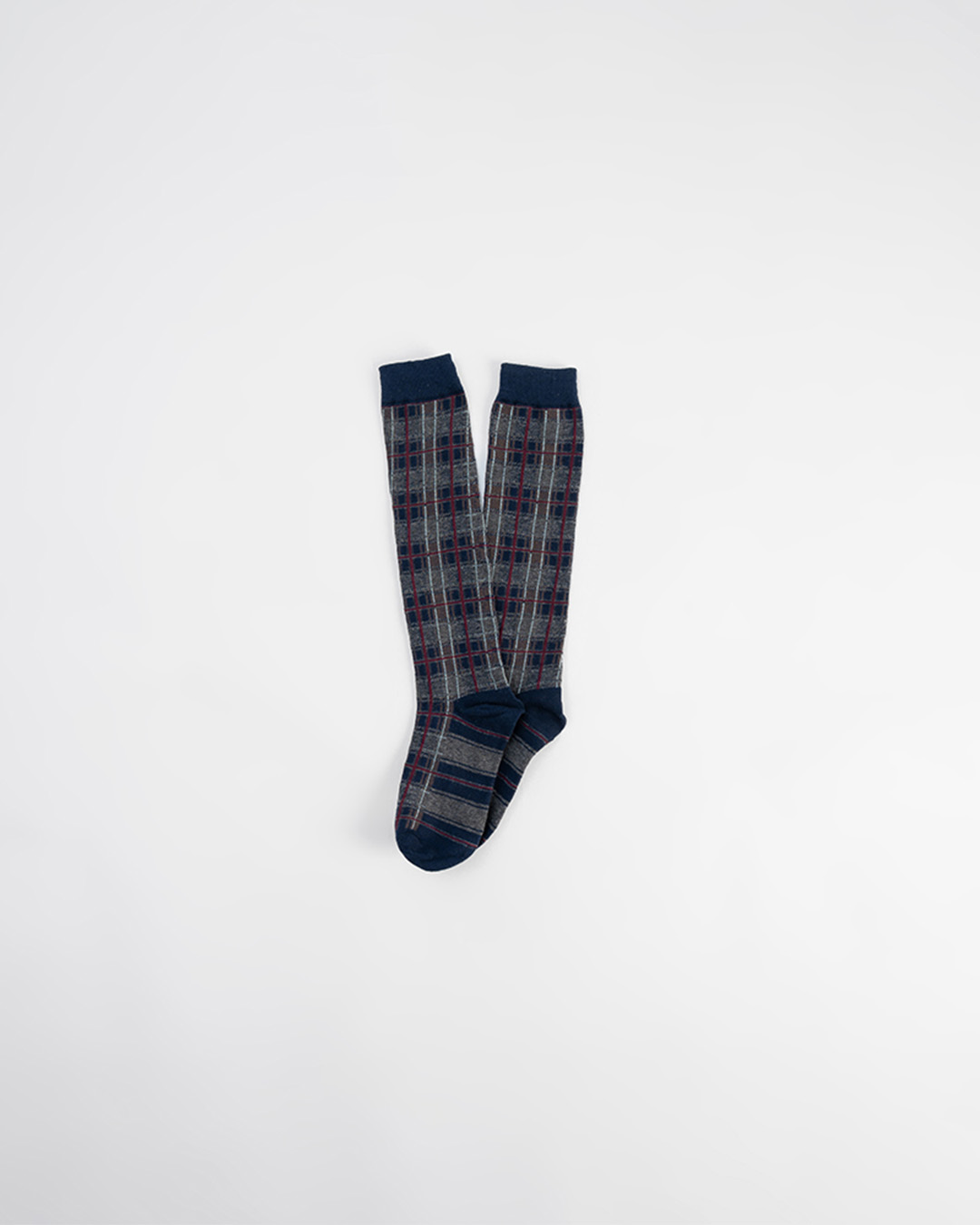 配色チェック柄ニーハイソックス 3色展開