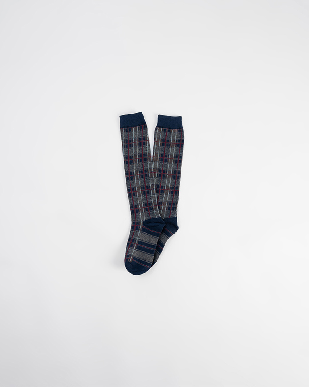 配色チェック柄ニーハイソックス 3色展開