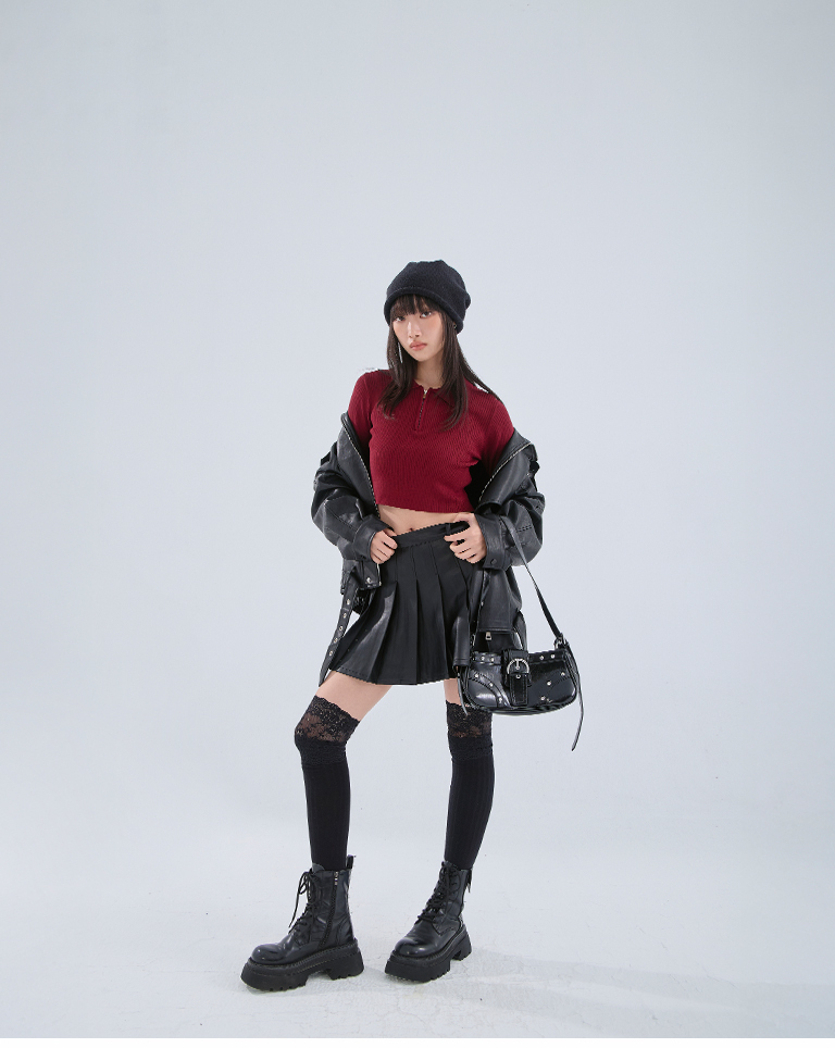 レース切り替えオーバーニーソックス  2色展開