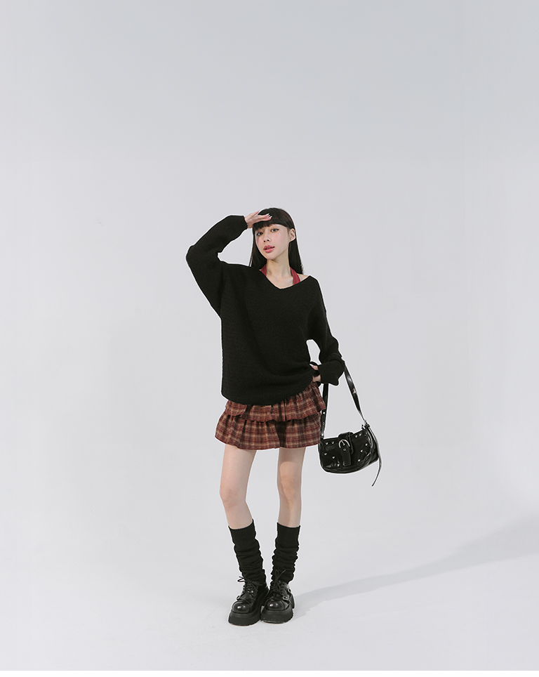 たるみロングニットソックス 2色展開