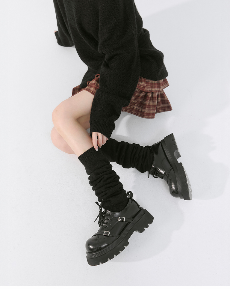 たるみロングニットソックス 2色展開