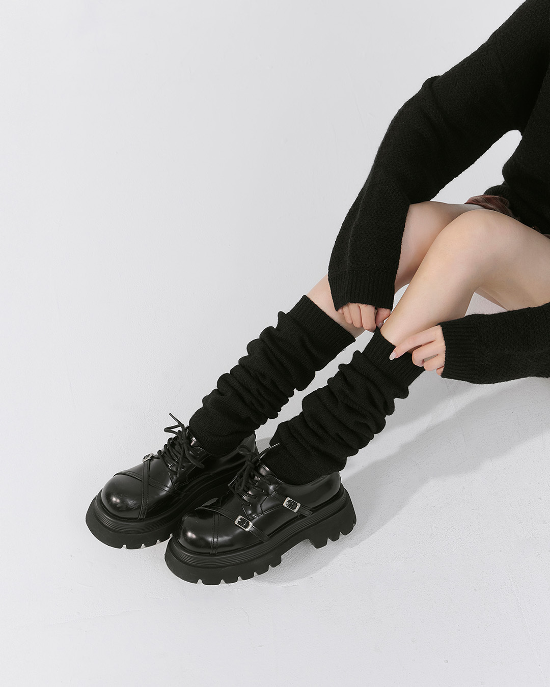 たるみロングニットソックス 2色展開