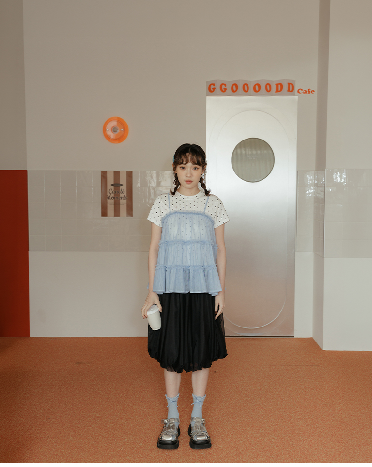 リボンドットミドルソックス 4色展開