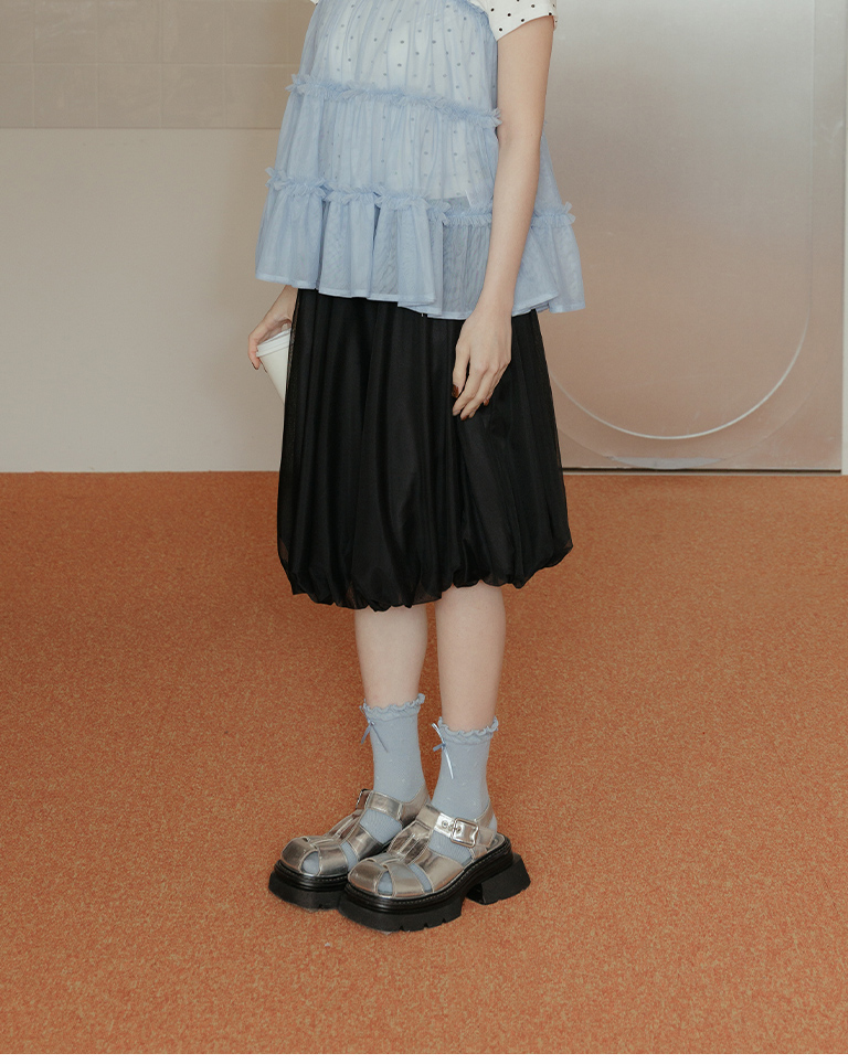 リボンドットミドルソックス 4色展開