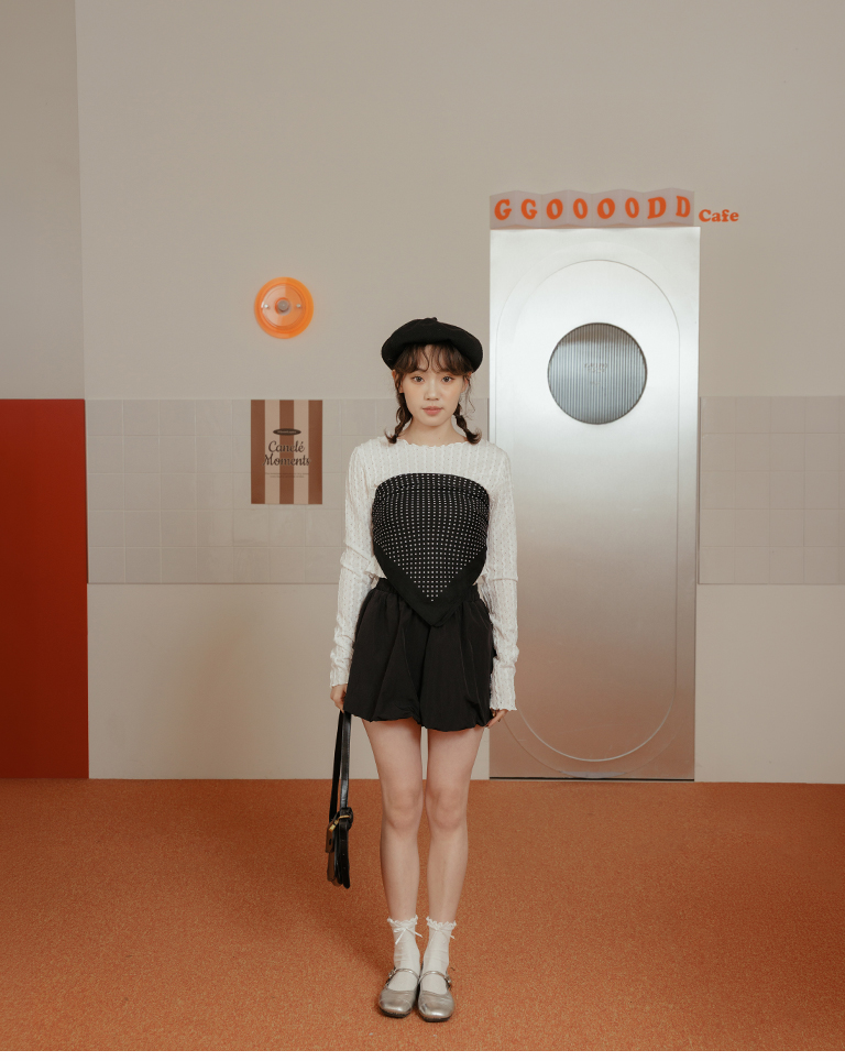 リボンドットミドルソックス 4色展開