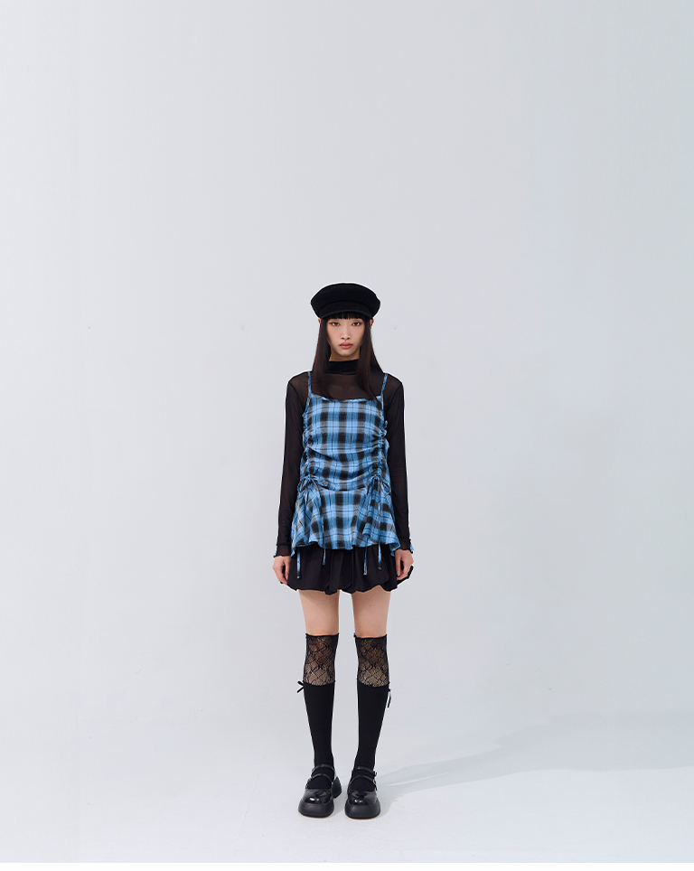 レース切替ロングソックス 2色展開