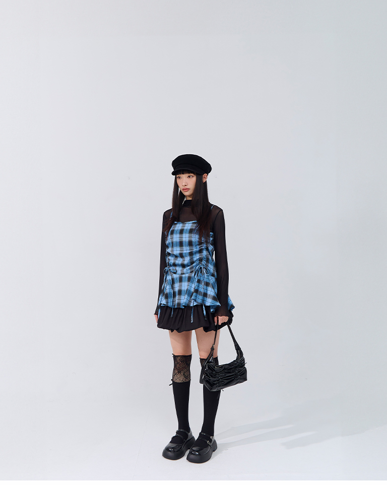 レース切替ロングソックス 2色展開