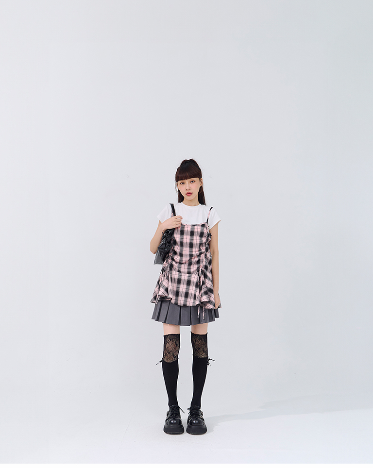 レース切替ロングソックス 2色展開