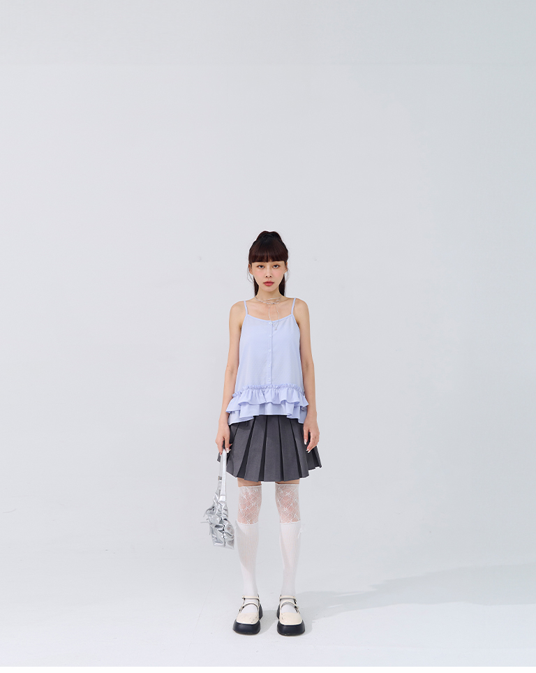 レース切替ロングソックス 2色展開