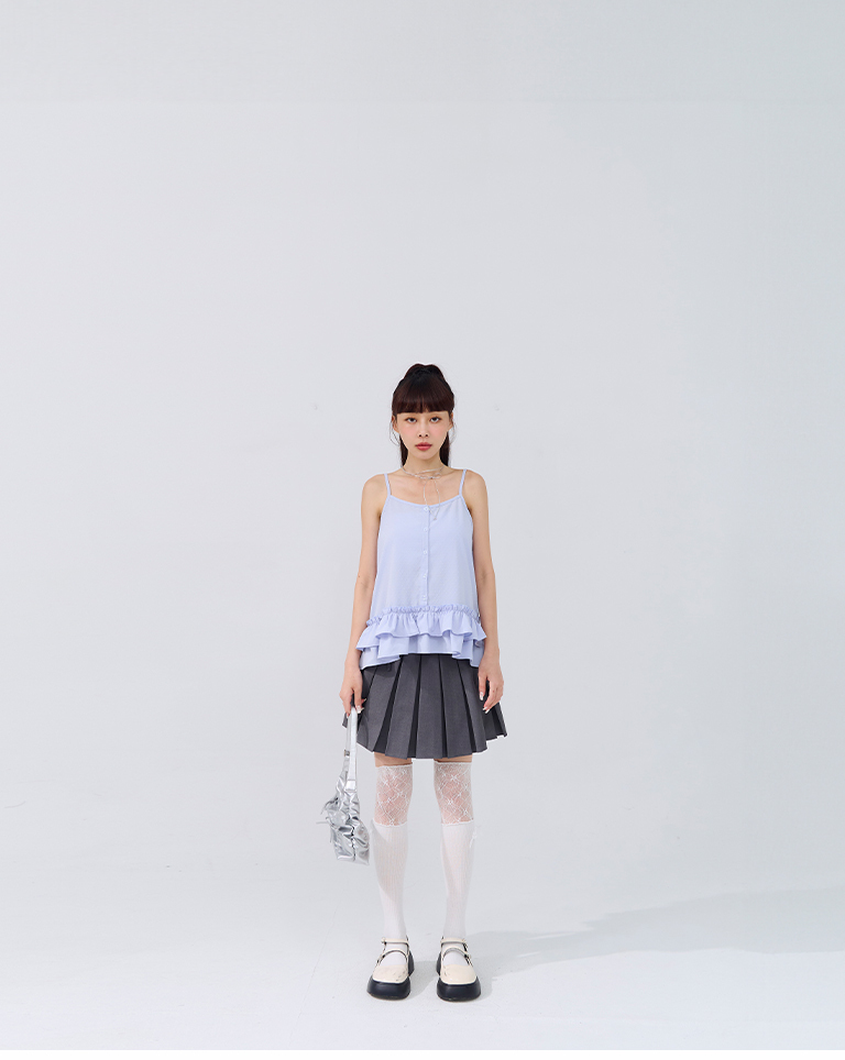 レース切替ロングソックス 2色展開