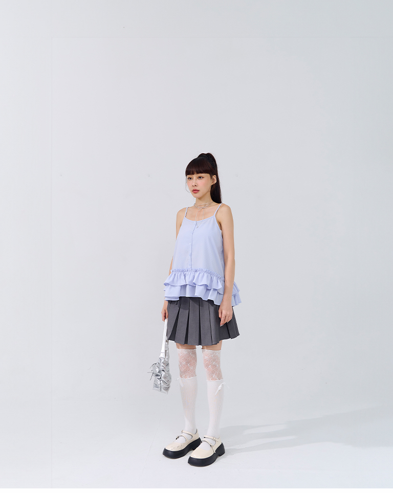 レース切替ロングソックス 2色展開