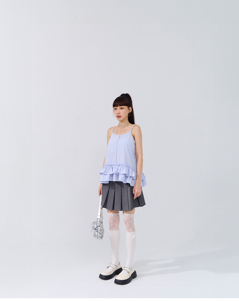 レース切替ロングソックス 2色展開