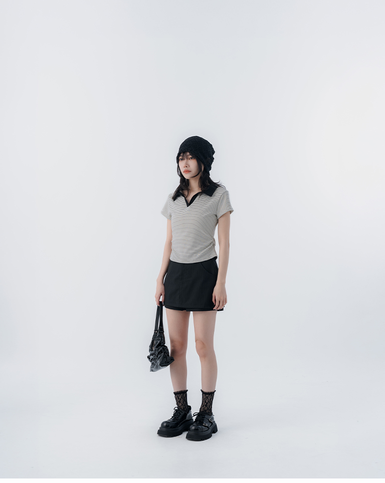 春12未到---フリルレース透かし編みミドルソックス 2色展開