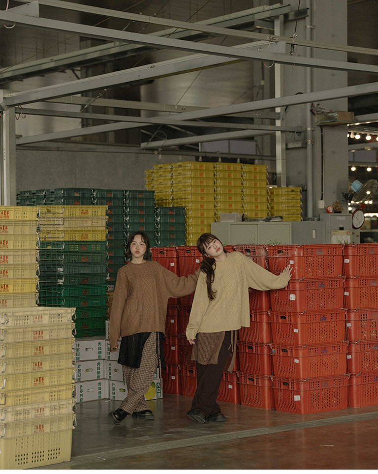 ドローストリングレースニットスカート 3色展開