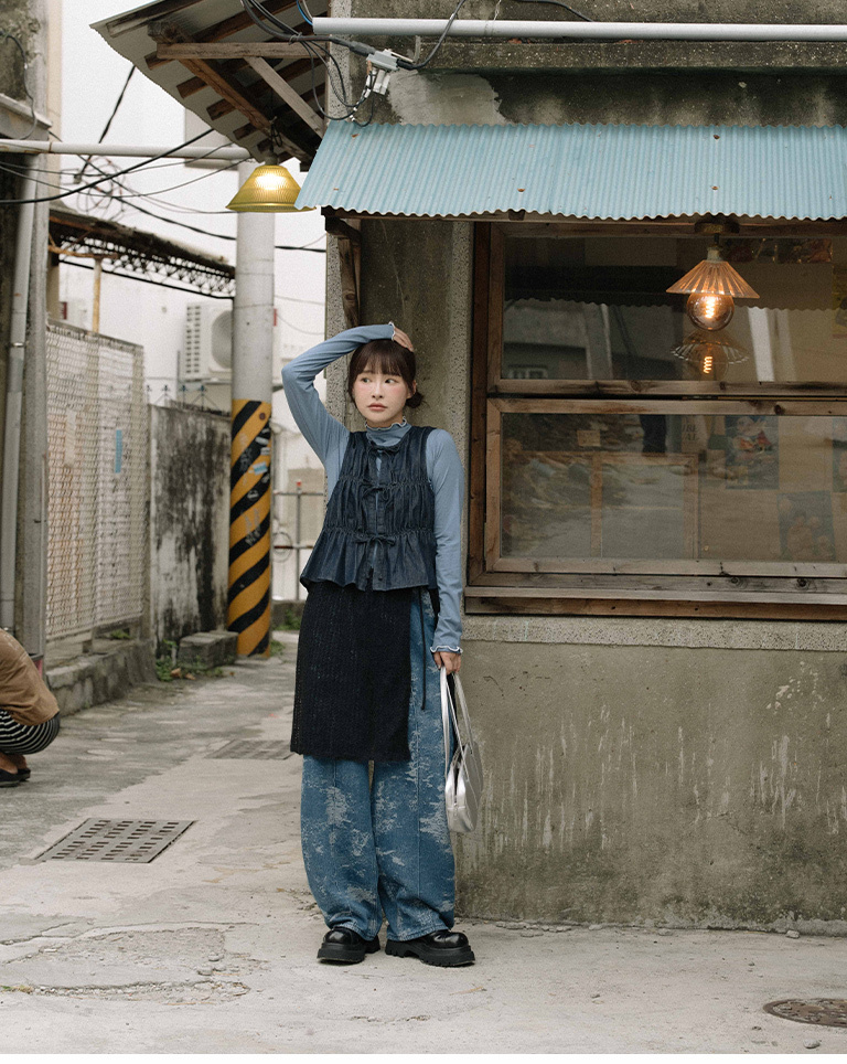 ドローストリングレースニットスカート 3色展開