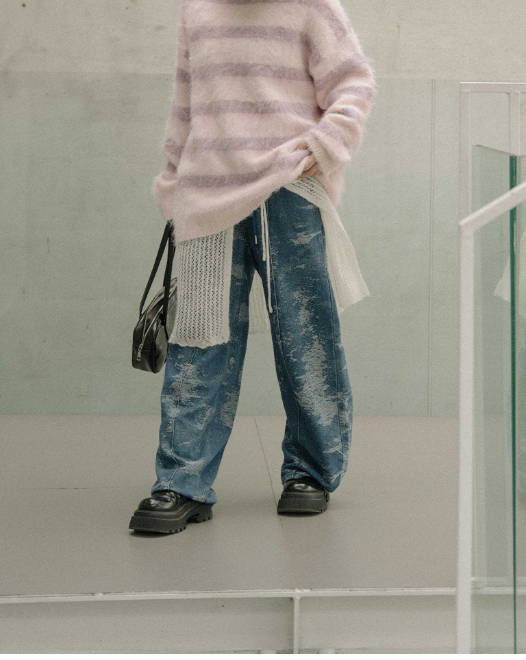 ドローストリングレースニットスカート 3色展開