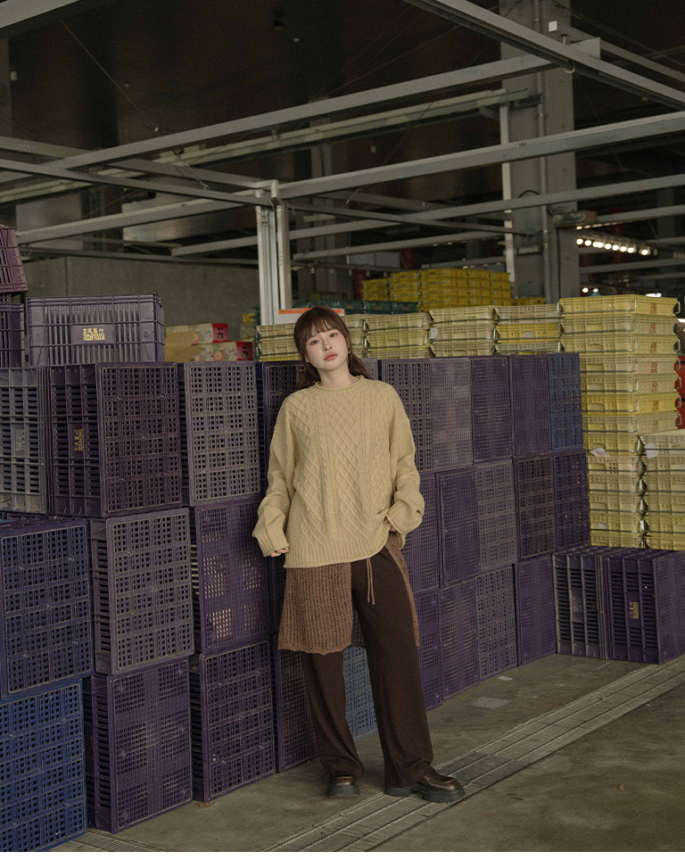 ドローストリングレースニットスカート 3色展開